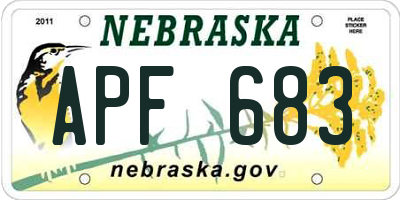 NE license plate APF683