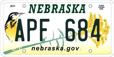 NE license plate APF684