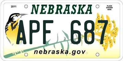 NE license plate APF687