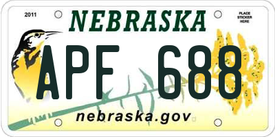 NE license plate APF688