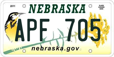 NE license plate APF705