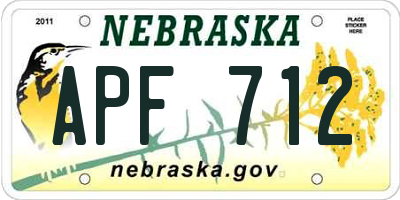 NE license plate APF712