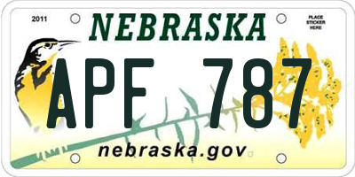 NE license plate APF787