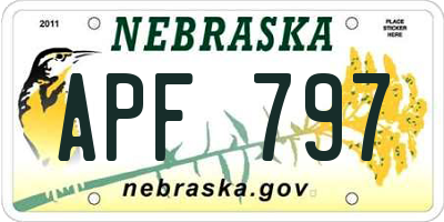 NE license plate APF797