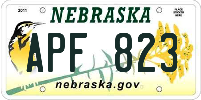 NE license plate APF823