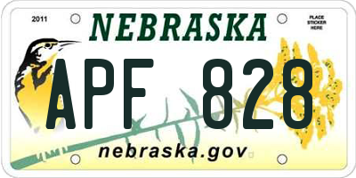 NE license plate APF828
