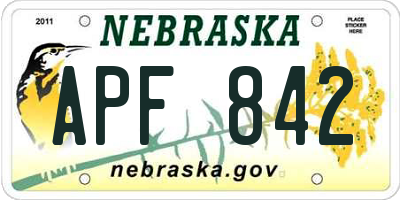 NE license plate APF842