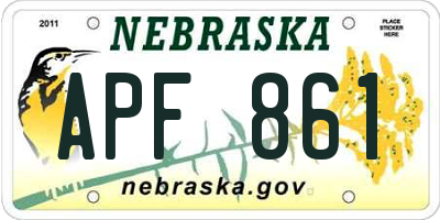 NE license plate APF861
