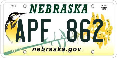 NE license plate APF862
