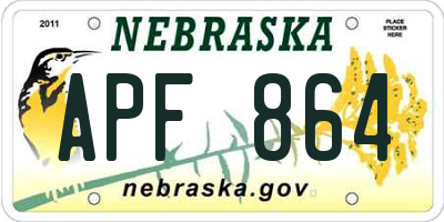 NE license plate APF864