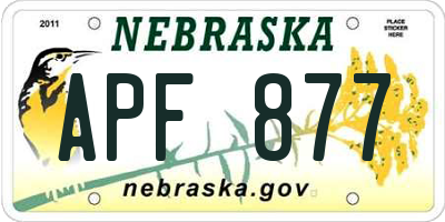NE license plate APF877