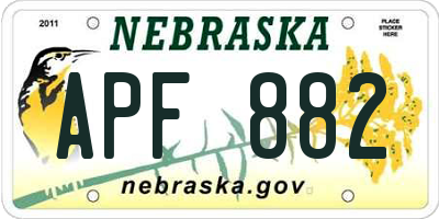 NE license plate APF882