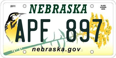 NE license plate APF897