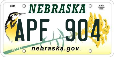 NE license plate APF904