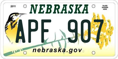 NE license plate APF907