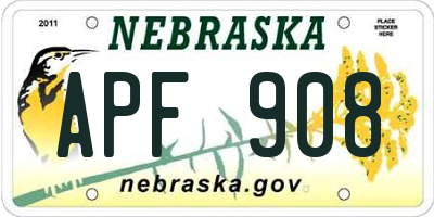NE license plate APF908