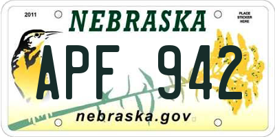 NE license plate APF942