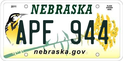 NE license plate APF944