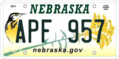 NE license plate APF957