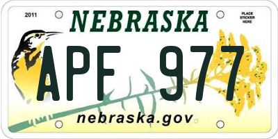 NE license plate APF977