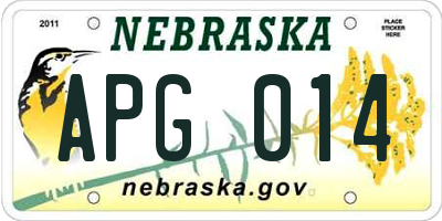 NE license plate APG014