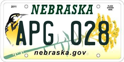 NE license plate APG028