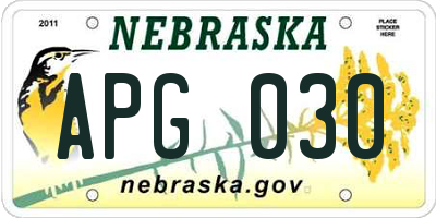 NE license plate APG030