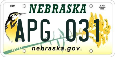 NE license plate APG031