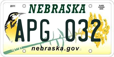 NE license plate APG032