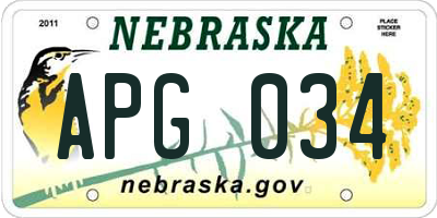 NE license plate APG034