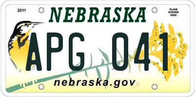 NE license plate APG041