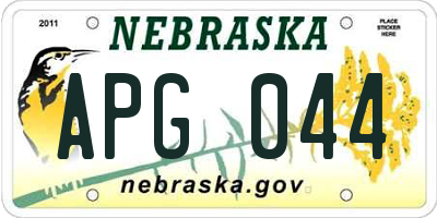 NE license plate APG044