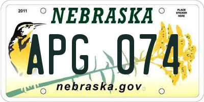 NE license plate APG074