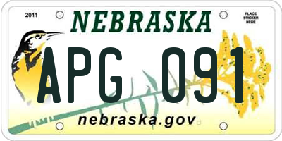 NE license plate APG091