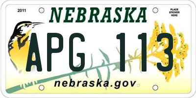 NE license plate APG113