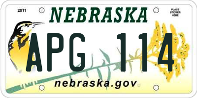 NE license plate APG114