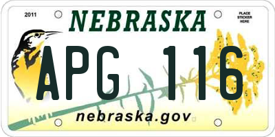 NE license plate APG116