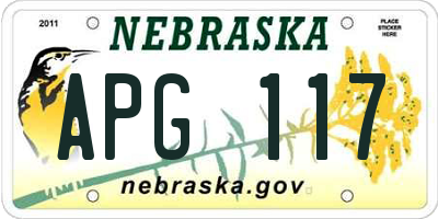 NE license plate APG117