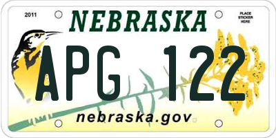 NE license plate APG122
