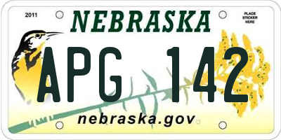 NE license plate APG142