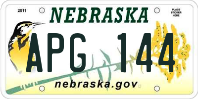 NE license plate APG144