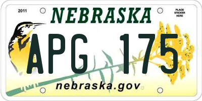 NE license plate APG175