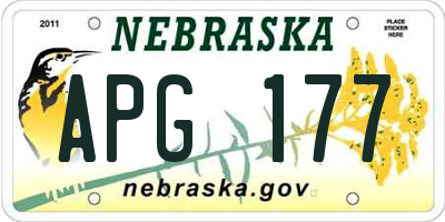 NE license plate APG177