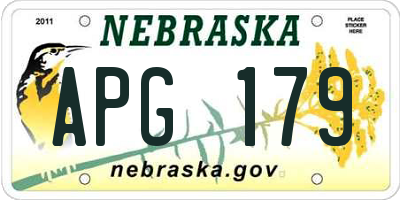 NE license plate APG179