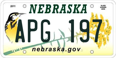 NE license plate APG197