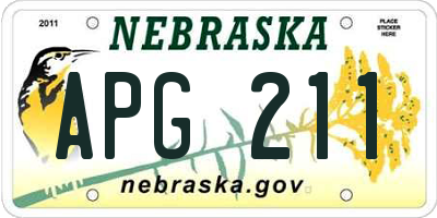 NE license plate APG211
