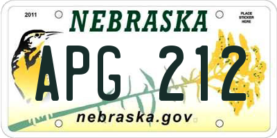NE license plate APG212