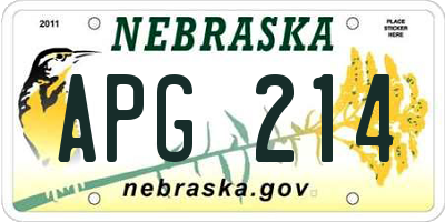 NE license plate APG214