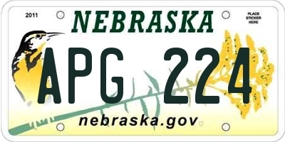 NE license plate APG224