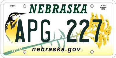 NE license plate APG227